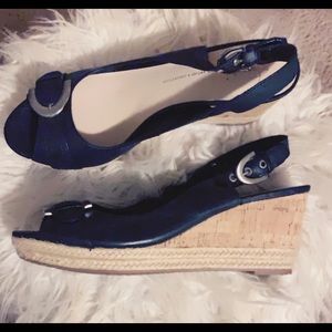 Franco Sarto Black Sz 11 espadrille wedges BNWOB